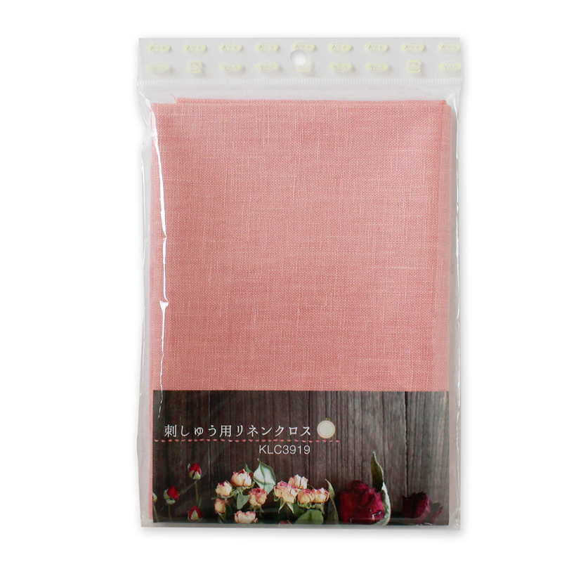 日本紐釦貿易 刺しゅう用リネンクロス 約50×68cm ライトピンク KLC3919-LP (ご注文単位1枚)【直送品】