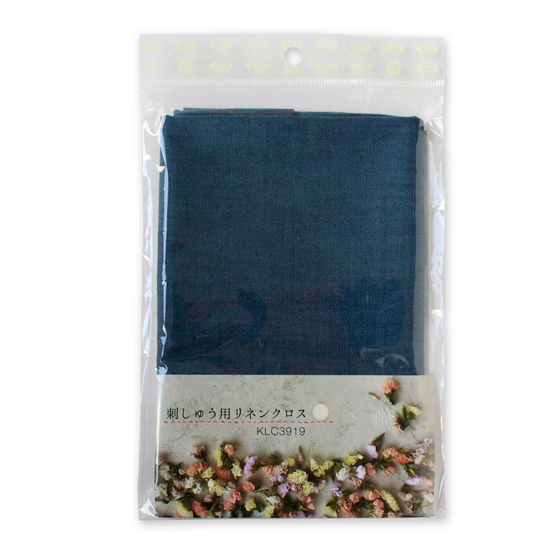 日本紐釦貿易 刺しゅう用リネンクロス 約50×68cm インディゴ KLC3919-IN (ご注文単位1枚)【直送品】