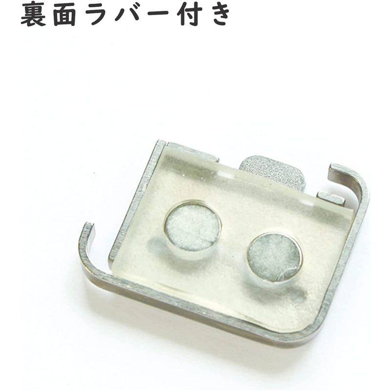 日本紐釦貿易 ラバー付きマグネット定規 3.8×2.8cm シルバー NI-02425 (ご注文単位1束)【直送品】