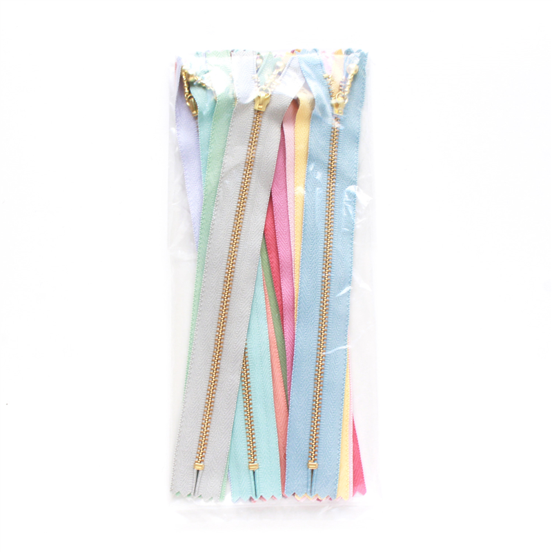 日本紐釦貿易 Y.K.K 玉付きファスナー ニュアンスカラー 20cm ゴールド 12色セット 3G20-N12MIX (ご注文単位1セット)【直送品】