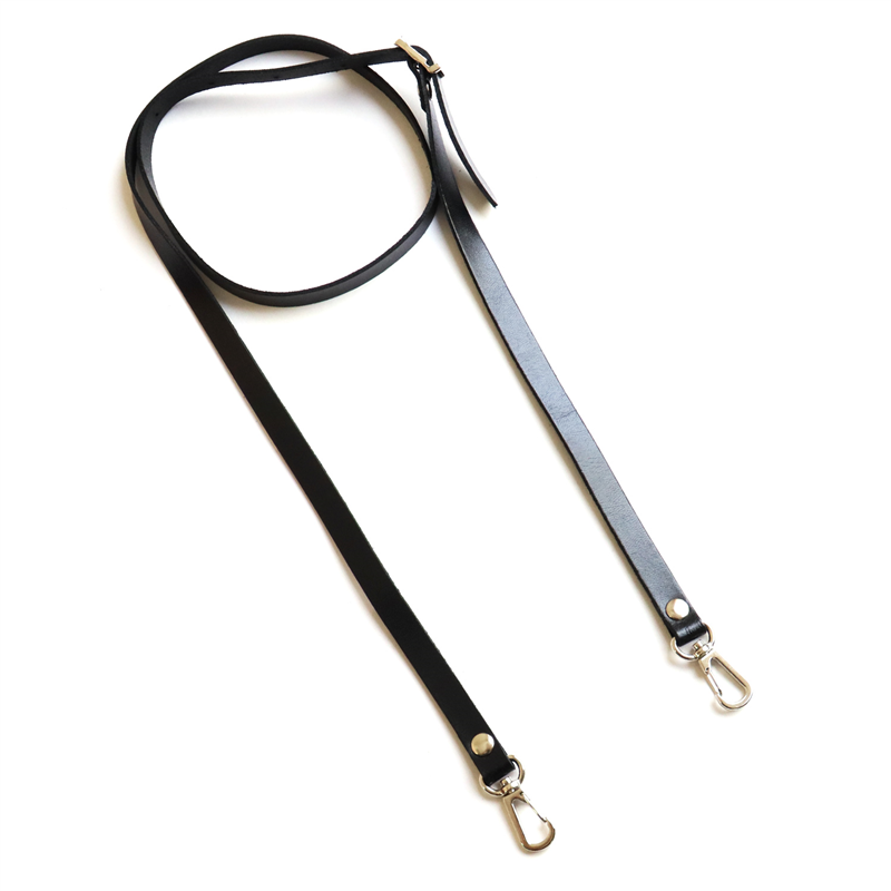 日本紐釦貿易 本革ショルダーストラップ 撥水加工 金具シルバー 細巾 12mm 黒 KT60-S-B （ご注文単位1本）【直送品】