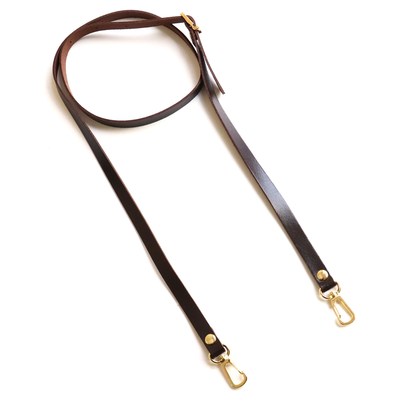 日本紐釦貿易 本革ショルダーストラップ 撥水加工 金具ゴールド 細巾 12mm チョコ KT60-G-C （ご注文単位1本）【直送品】
