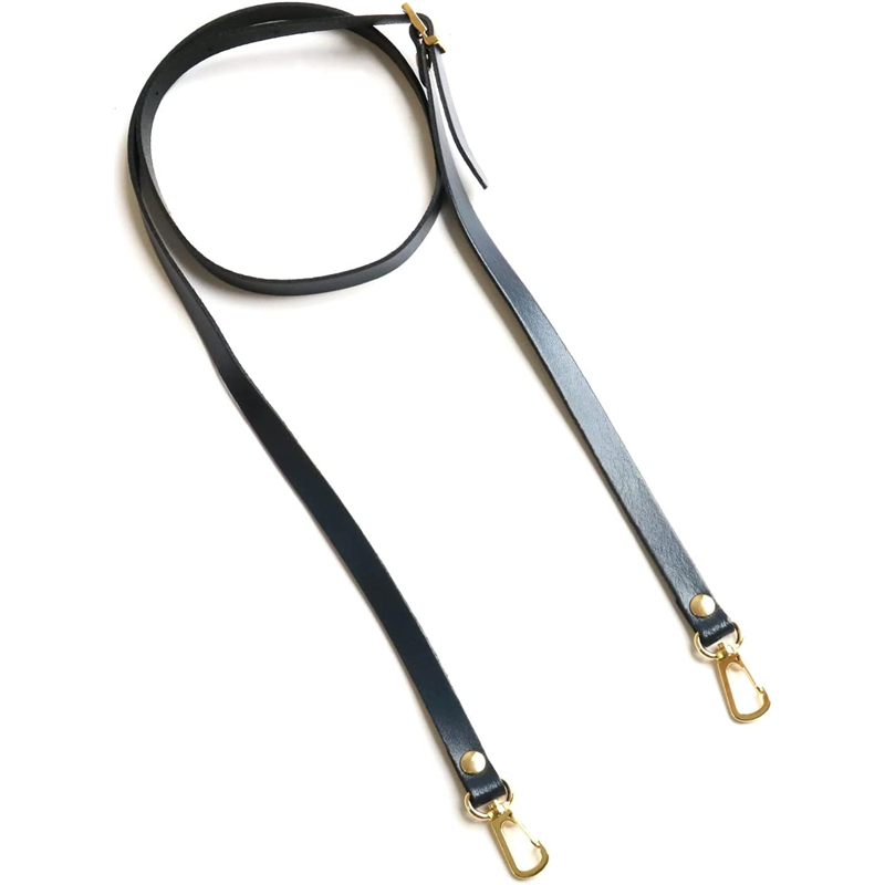 日本紐釦貿易 本革ショルダーストラップ 撥水加工 金具ゴールド 細巾 12mm ネイビー KT60-G-N （ご注文単位1本）【直送品】