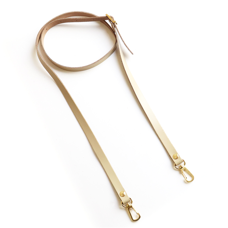 日本紐釦貿易 本革ショルダーストラップ 撥水加工 金具ゴールド 細巾 12mm 生成 KT60-G-W （ご注文単位1本）【直送品】