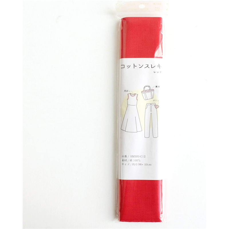 日本紐釦貿易 コットン スレキ ポケット用布地 約98X50cm レッド SM500-C12 (ご注文単位1枚)【直送品】