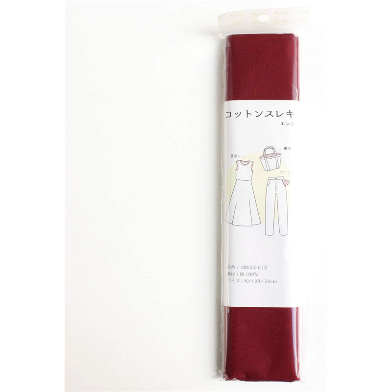 日本紐釦貿易 コットン スレキ ポケット用布地 約98X50cm エンジ SM500-C13 (ご注文単位1枚)【直送品】