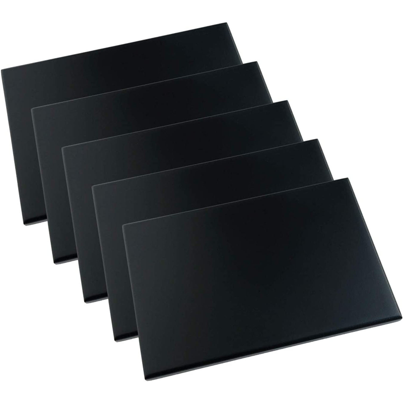 日本紐釦貿易 黒台 四角 艶消し 18×12cm 5枚入 EM5-5 （ご注文単位1束）【直送品】