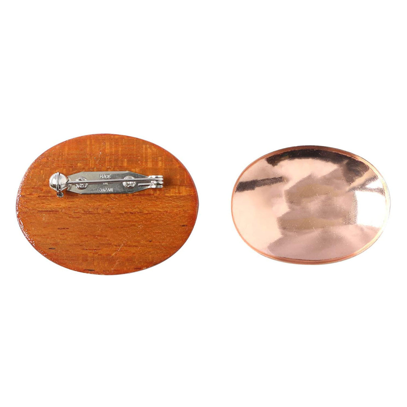 日本紐釦貿易 木製ブローチ だ円よこ型 小 1個 W40×H35mm ブラウン A22-94 (ご注文単位1個)【直送品】