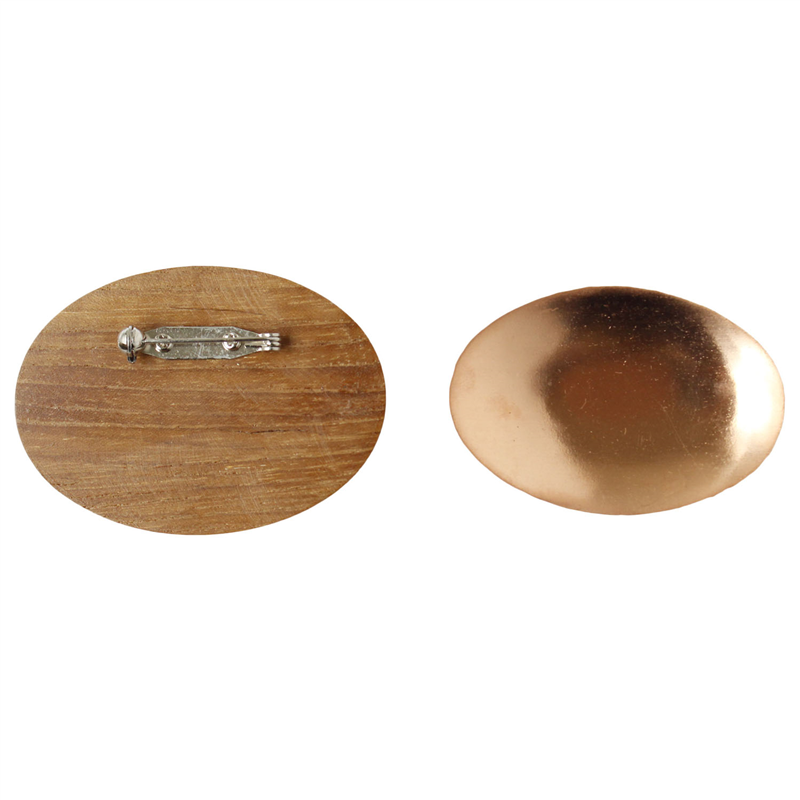 日本紐釦貿易 木製ブローチ だ円よこ型 大 1個 W65×H45mm ナチュラル A22-100 (ご注文単位1個)【直送品】