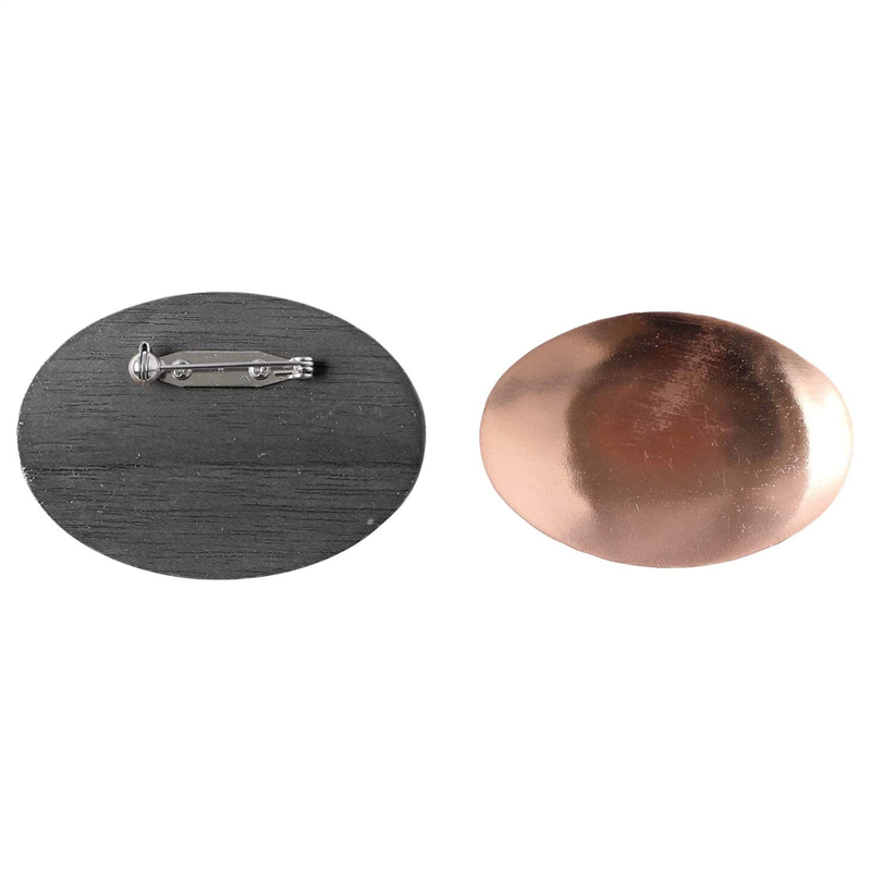 日本紐釦貿易 木製ブローチ だ円よこ型 大 1個 W65×H45mm 黒 A22-103 (ご注文単位1個)【直送品】