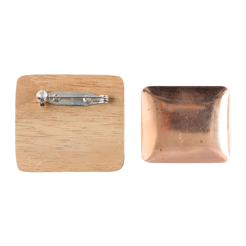 日本紐釦貿易 木製ブローチ 四角 1個 W40×H35mm ナチュラル A22-105 (ご注文単位1個)【直送品】