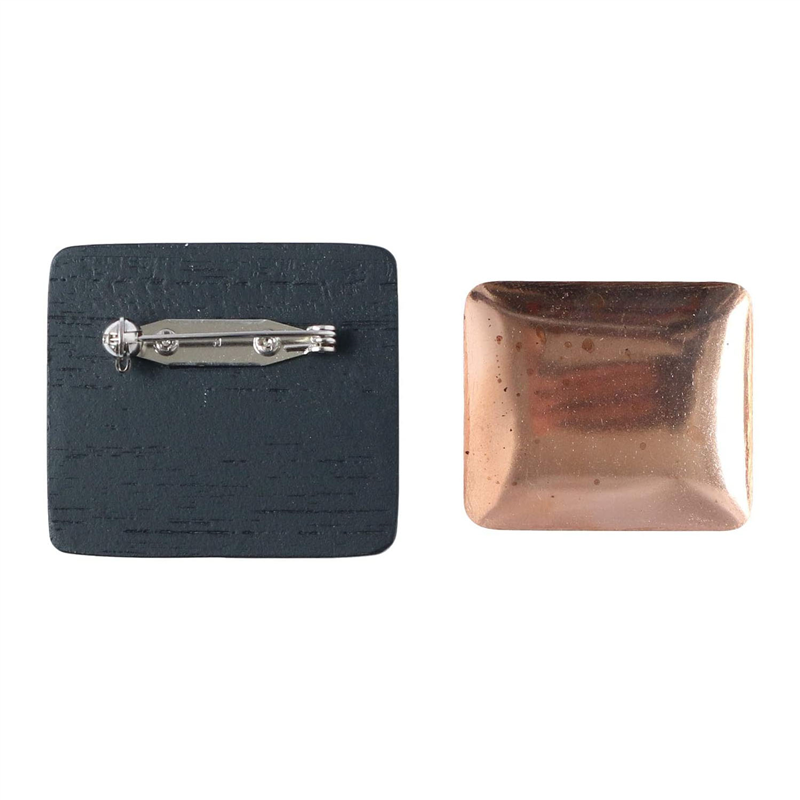 日本紐釦貿易 木製ブローチ 四角 1個 W40×H35mm 黒 A22-108 (ご注文単位1個)【直送品】