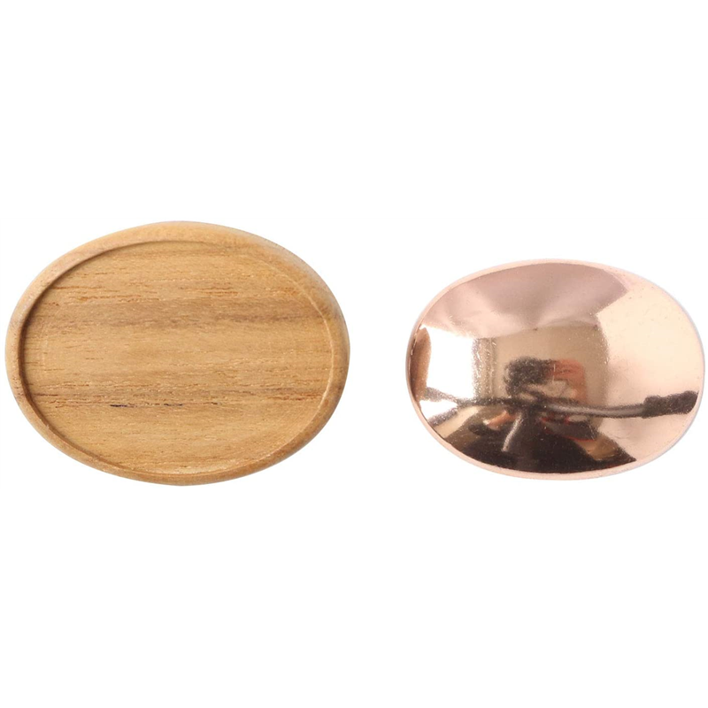 日本紐釦貿易 木製ブローチ だ円横小 W40×H35mm 5個 ナチュラル A22-95-5 (ご注文単位1束)【直送品】
