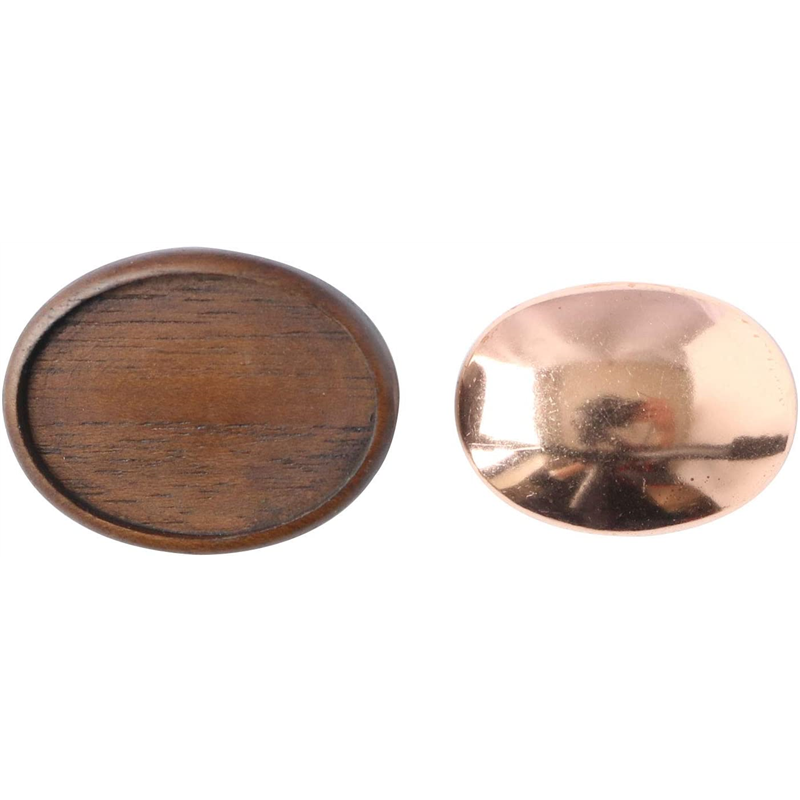 日本紐釦貿易 木製ブローチ だ円横小 W40×H35mm 5個 こげ茶 A22-96-5 (ご注文単位1束)【直送品】