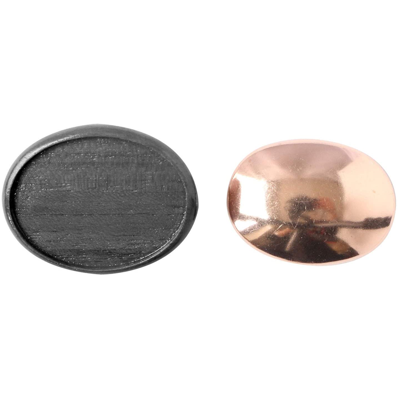 日本紐釦貿易 木製ブローチ だ円横小 W40×H35mm 5個 ブラック A22-98-5 (ご注文単位1束)【直送品】