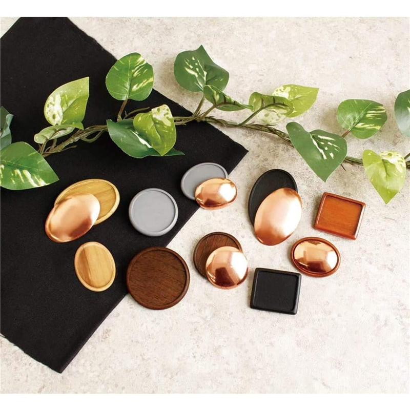 日本紐釦貿易 木製ブローチ 四角 W40×H35mm 5個 こげ茶 A22-106-5 (ご注文単位1束)【直送品】