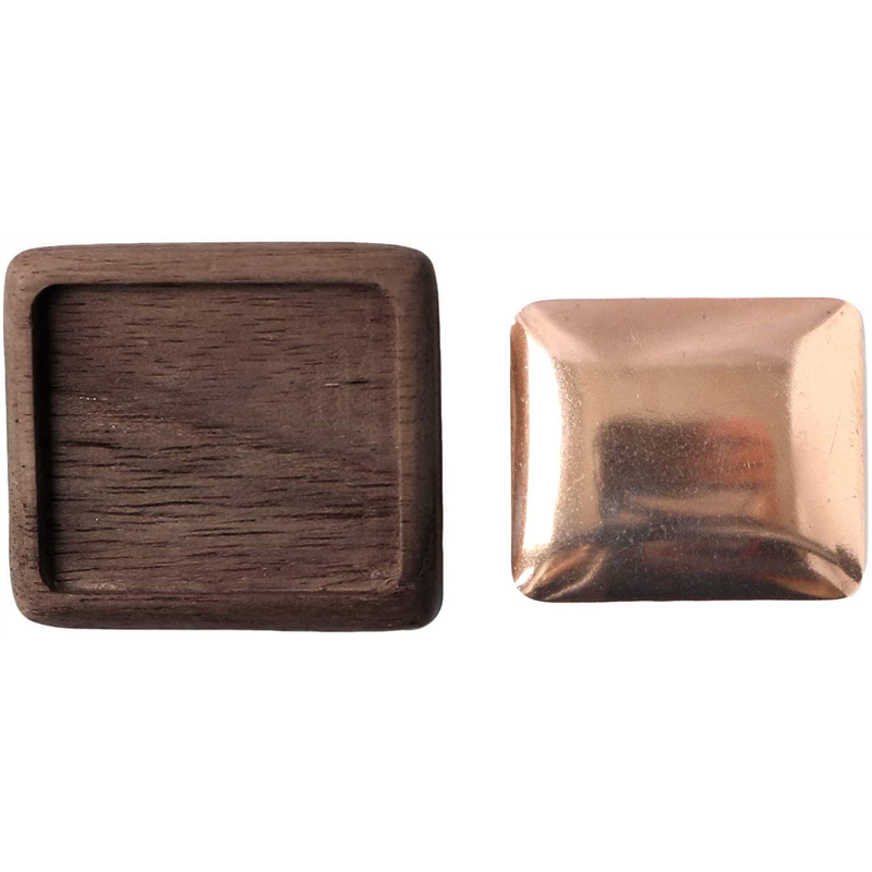 日本紐釦貿易 木製ブローチ 四角 W40×H35mm 5個 こげ茶 A22-106-5 (ご注文単位1束)【直送品】