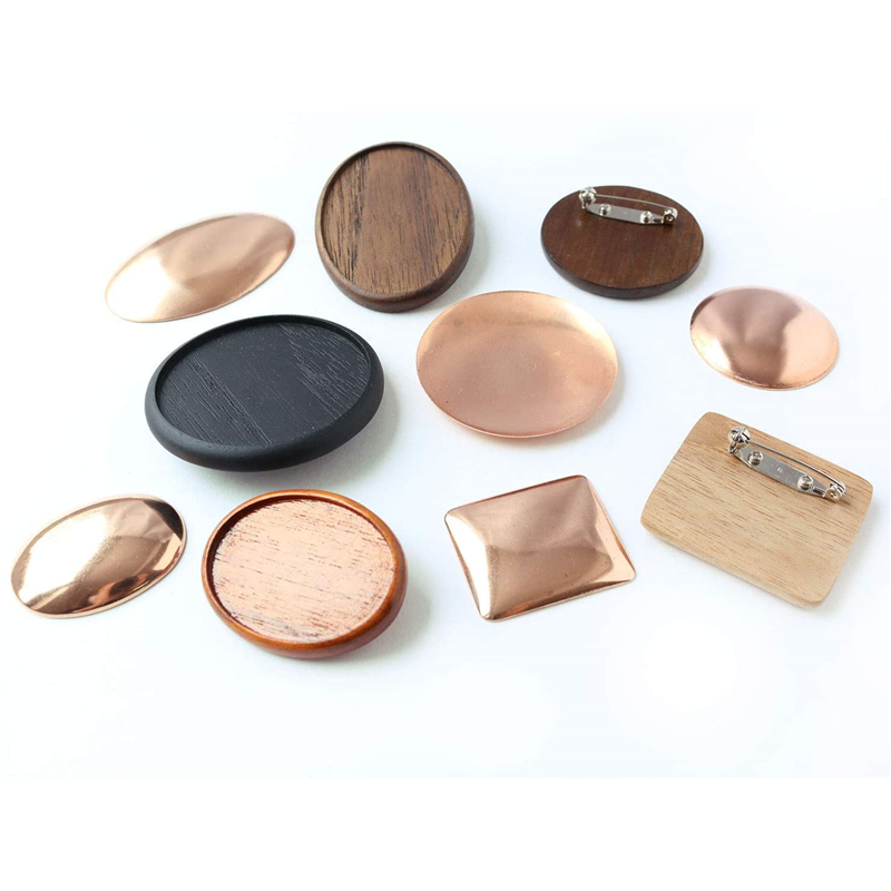 日本紐釦貿易 木製ブローチ 丸小 φ40mm 5個 こげ茶 A22-109-5 (ご注文単位1束)【直送品】