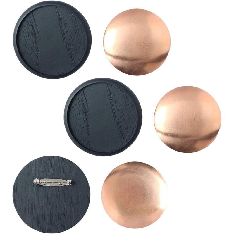 日本紐釦貿易 木製ブローチ 丸大 φ55mm 5個 ブラック A22-114-5 （ご注文単位1束）【直送品】