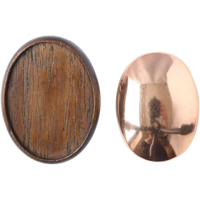 日本紐釦貿易 木製ブローチ だ円縦小 W35×H40mm 5個 こげ茶 A22-115-5 (ご注文単位1束)【直送品】