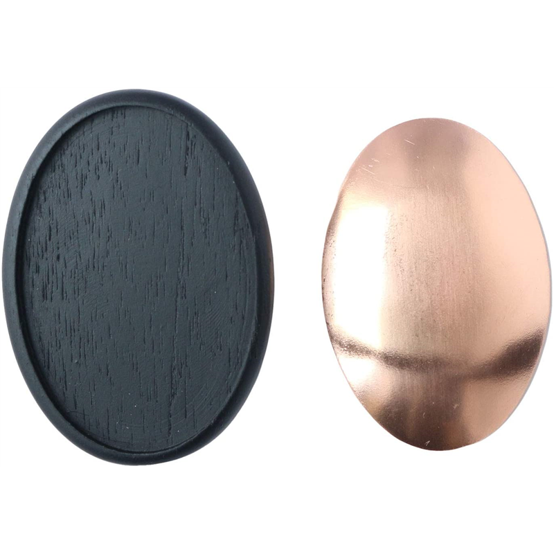 日本紐釦貿易 木製ブローチ だ円縦大 W45×H65mm 5個 ブラック A22-120-5 (ご注文単位1束)【直送品】