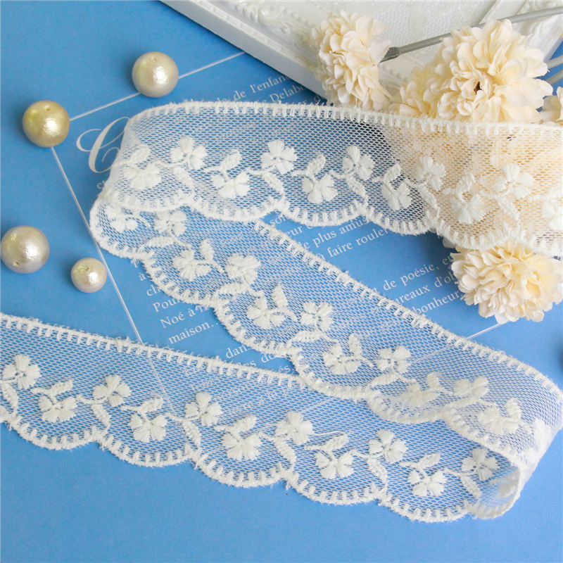 日本紐釦貿易 チュールレース 1ヤード(約0.9m) 巾38mm オフホワイト TT-26255-CUT (ご注文単位1束)【直送品】