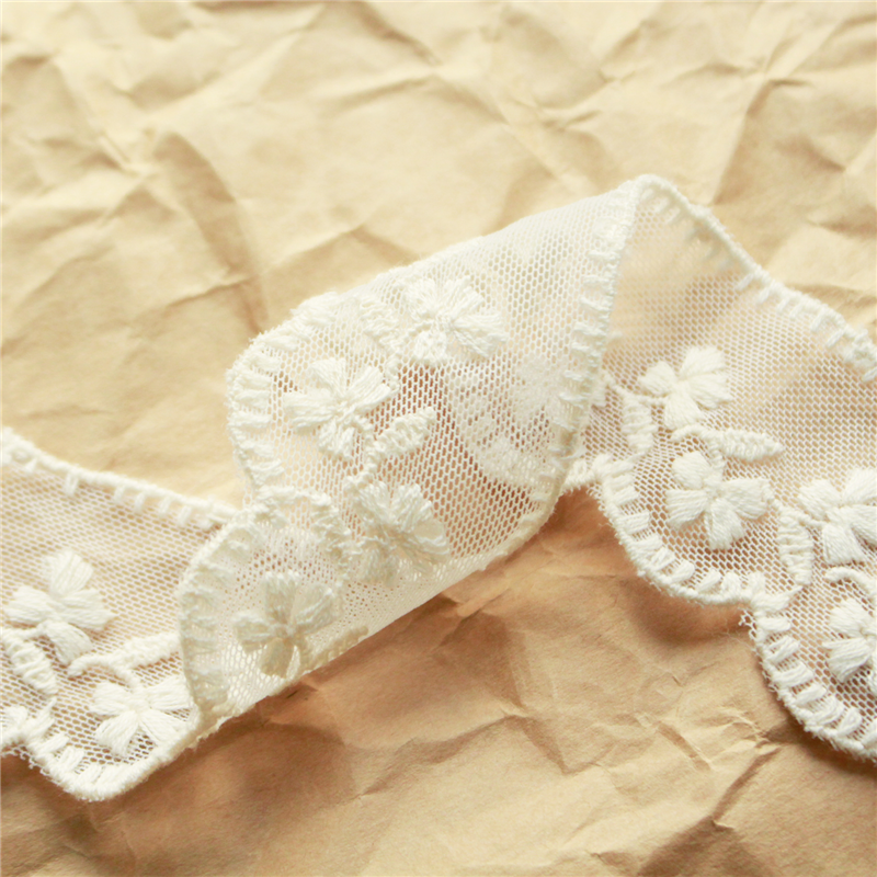 日本紐釦貿易 チュールレース 1ヤード(約0.9m) 巾38mm オフホワイト TT-26255-CUT (ご注文単位1束)【直送品】