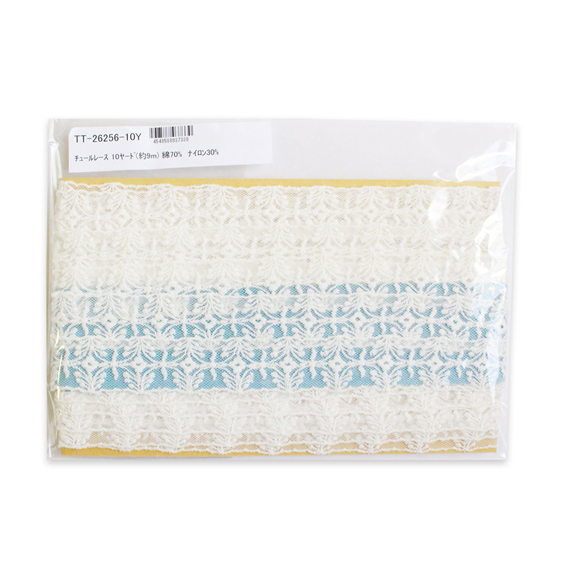 日本紐釦貿易 チュールレース 10ヤード(約9m) 巾32mm ホワイト TT-26256-10Y (ご注文単位1巻)【直送品】