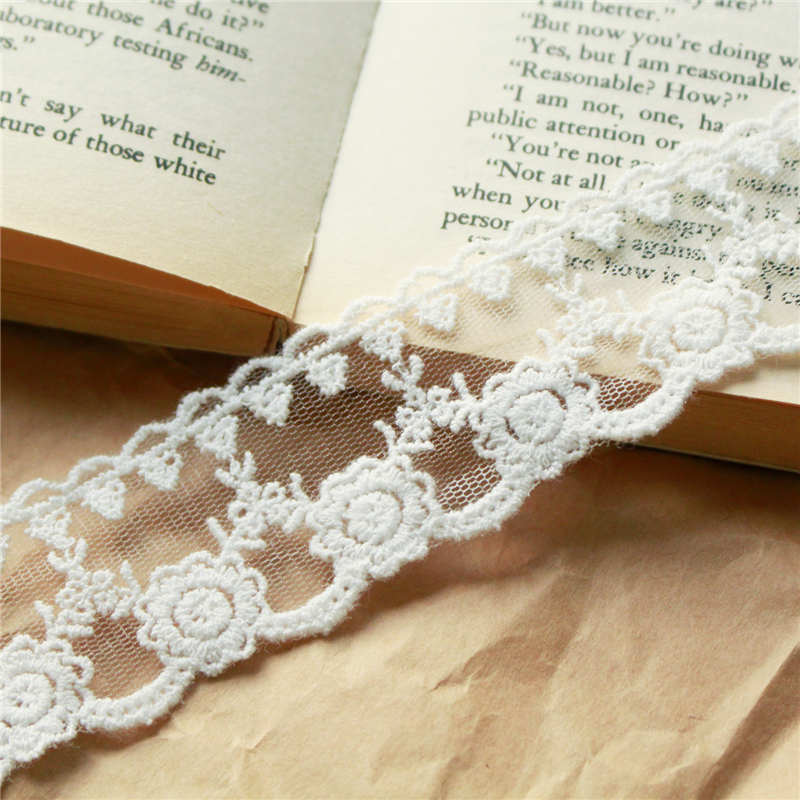 日本紐釦貿易 チュールレース 1ヤード(約0.9m) 巾35mm ホワイト TT-26301-CUT (ご注文単位1束)【直送品】