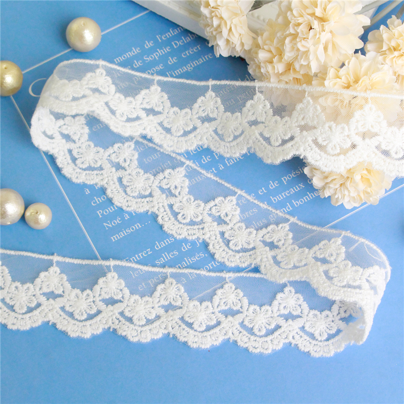 日本紐釦貿易 チュールレース 10ヤード(約9m) 巾32mm ホワイト TT-26302-10Y (ご注文単位1巻)【直送品】