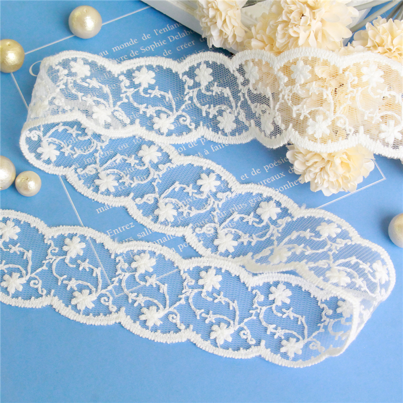 日本紐釦貿易 チュールレース 10ヤード(約9m) 巾28mm ホワイト TT-26303-10Y (ご注文単位1巻)【直送品】