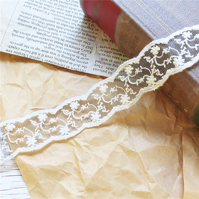 日本紐釦貿易 チュールレース 10ヤード(約9m) 巾28mm ホワイト TT-26303-10Y (ご注文単位1巻)【直送品】