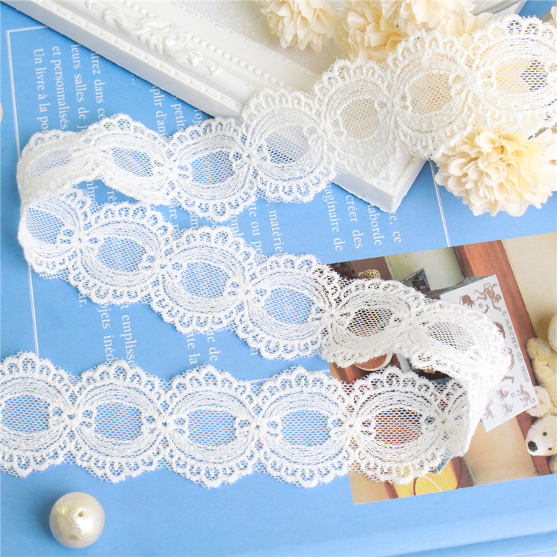 日本紐釦貿易 チュールレース 10ヤード(約9ｍ） 巾35ｍｍ ホワイト TT-26252-10Y （ご注文単位1巻）【直送品】