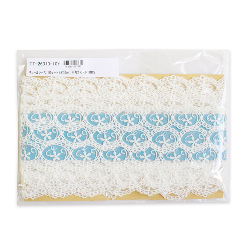 日本紐釦貿易 チュールレース 10ヤード(約9m) 巾32mm ホワイト TT-26310-10Y (ご注文単位1巻)【直送品】
