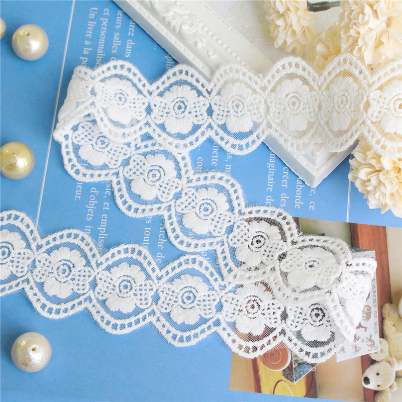 日本紐釦貿易 チュールレース 1ヤード(約0.9m) 巾34mm ホワイト TT-26311-CUT (ご注文単位1束)【直送品】