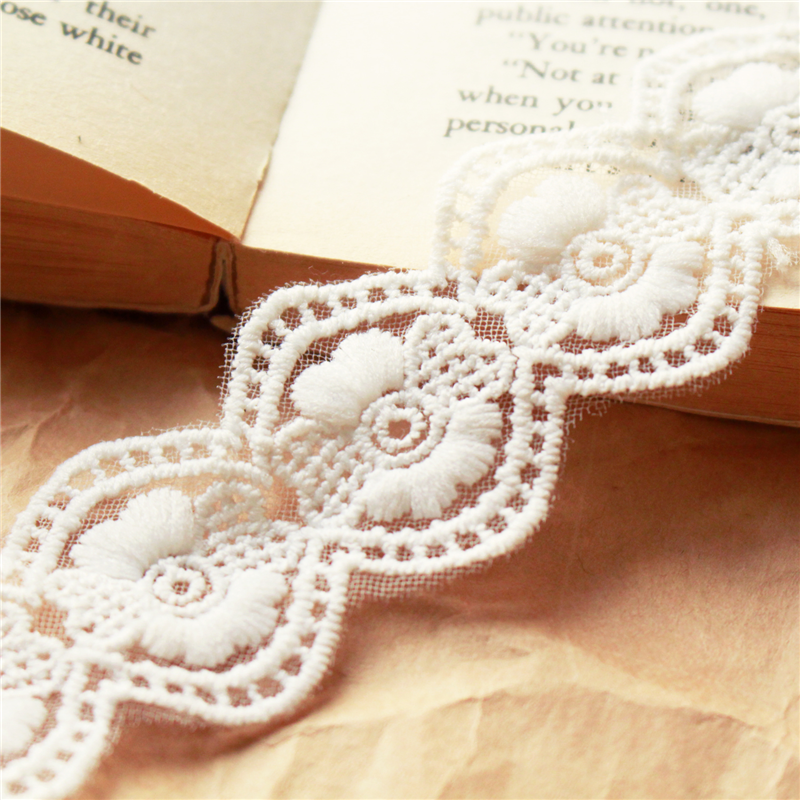 日本紐釦貿易 チュールレース 1ヤード(約0.9m) 巾34mm ホワイト TT-26311-CUT (ご注文単位1束)【直送品】