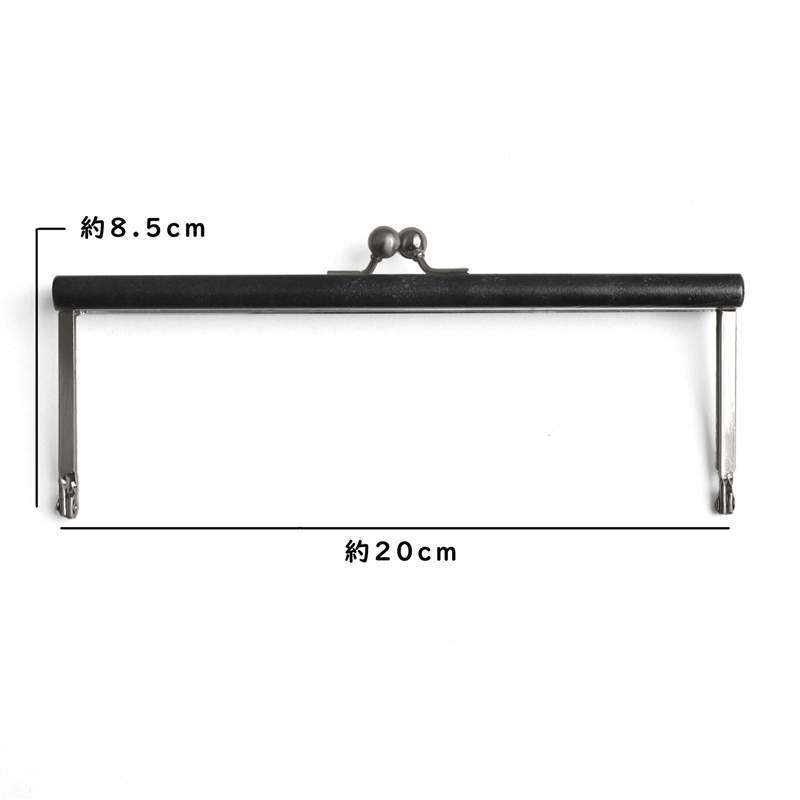 日本紐釦貿易 ウッドバー付き浮足口金 大 黒 1個入 TYK5-B (ご注文単位1本)【直送品】