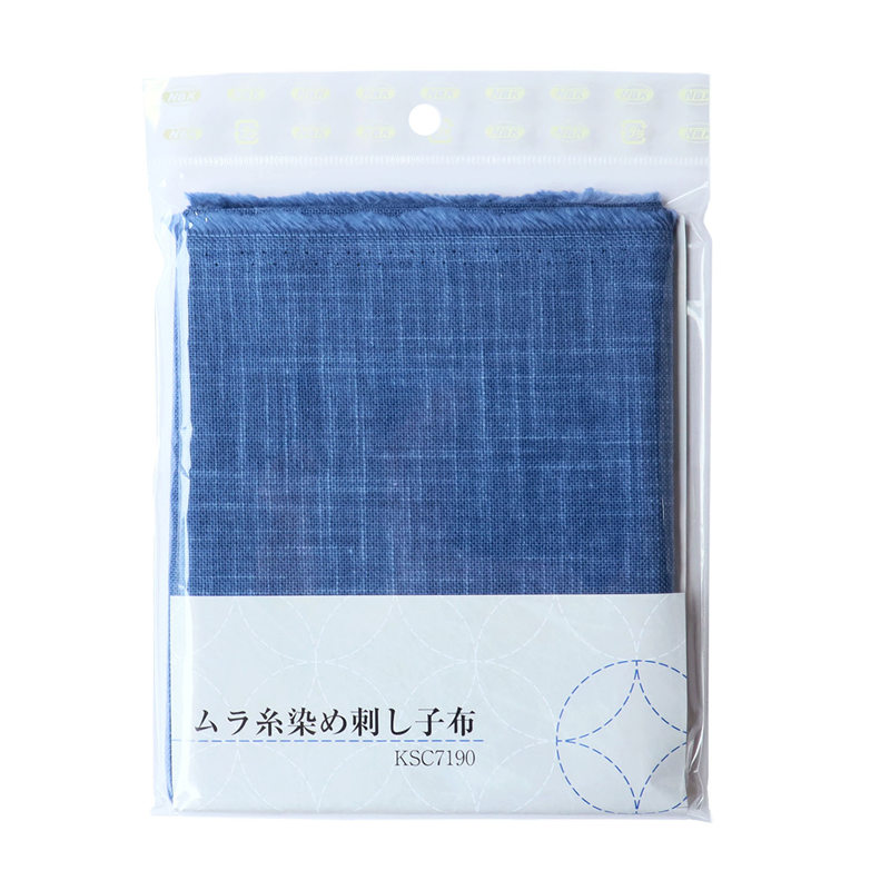 日本紐釦貿易 ムラ染刺し子布 青藍50×56ｃｍ KSC7190-3 （ご注文単位1枚）【直送品】