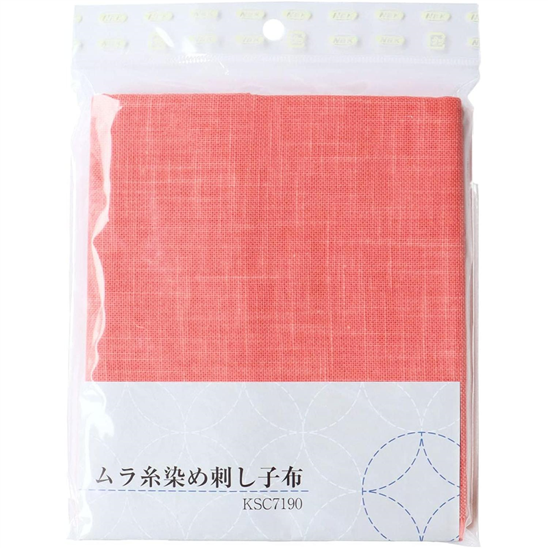 日本紐釦貿易 ムラ染刺し子布 紅梅 50×57ｃｍ KSC7190-5 （ご注文単位1枚）【直送品】