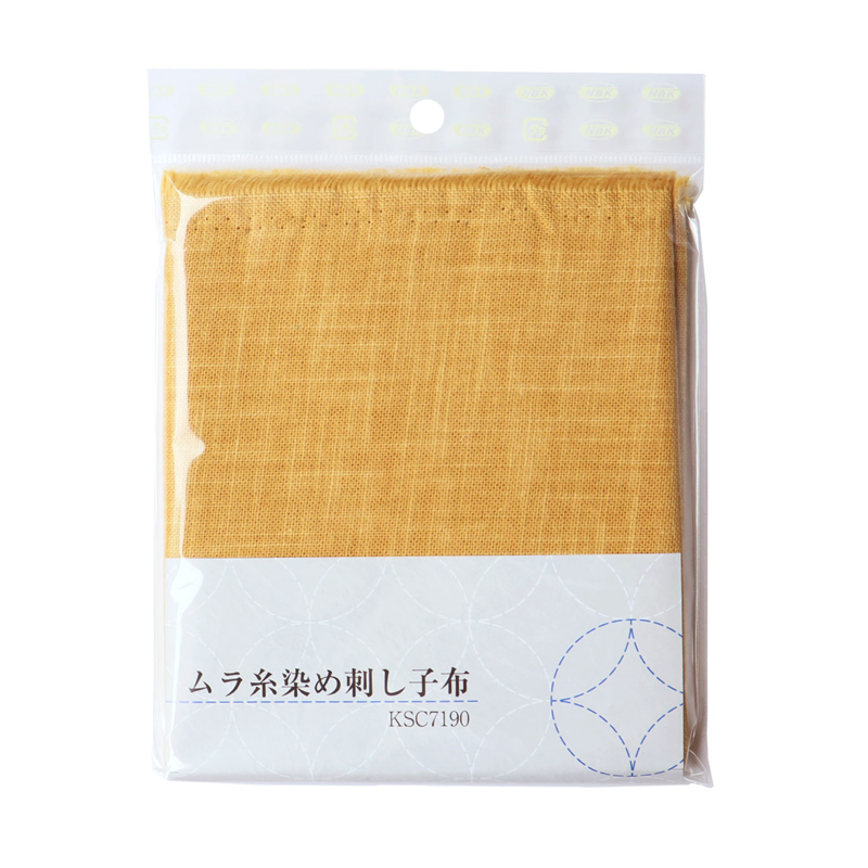 日本紐釦貿易 ムラ染刺し子布 芥子50×58ｃｍ KSC7190-7 （ご注文単位1枚）【直送品】