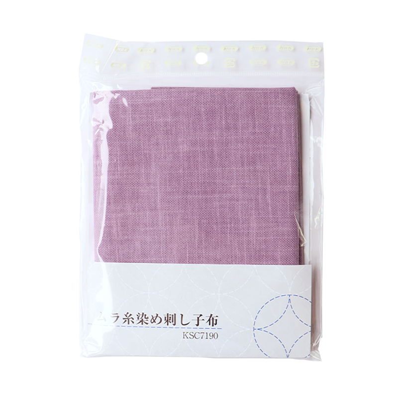 日本紐釦貿易 ムラ染刺し子布 紅藤50×60ｃｍ KSC7190-13 （ご注文単位1枚）【直送品】