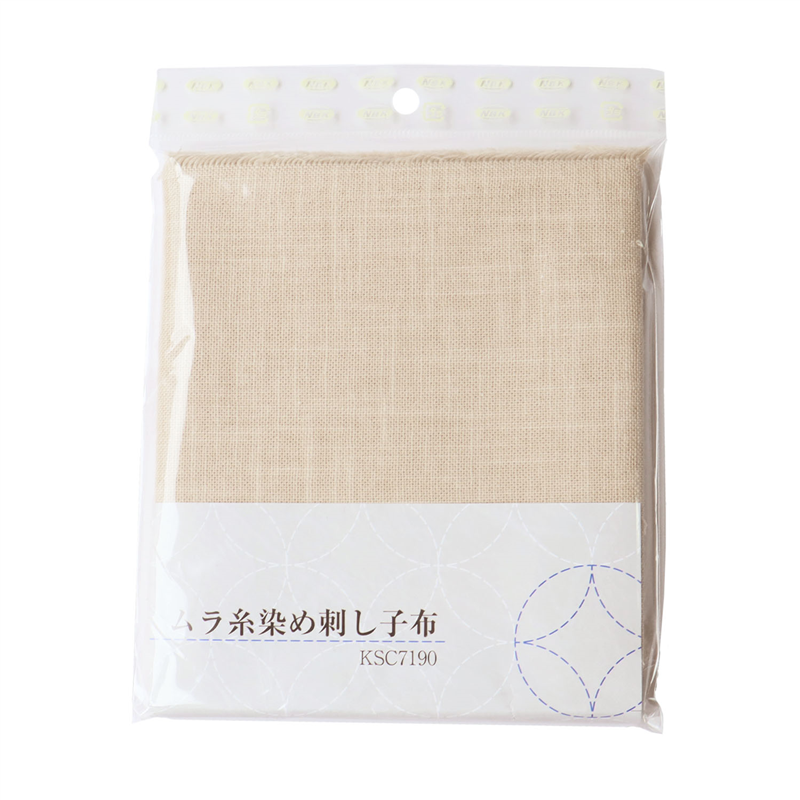 日本紐釦貿易 ムラ染刺し子布 亜麻50×62ｃｍ KSC7190-28 （ご注文単位1枚）【直送品】