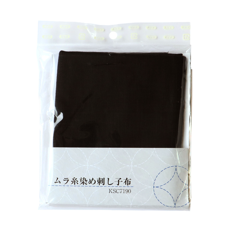 日本紐釦貿易 ムラ染刺し子布 墨黒 50×66ｃｍ KSC7190-DD （ご注文単位1枚）【直送品】