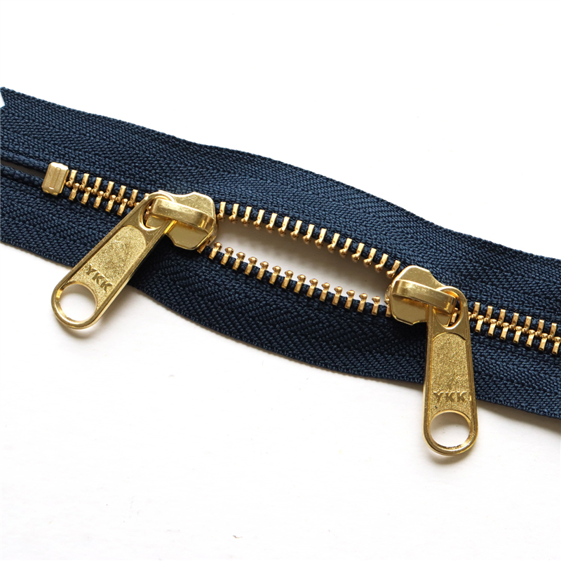 日本紐釦貿易 Y.K.K 両開金属ファスナー40㎝ ゴールド 紺 5本 5RGM40-560 (ご注文単位1束)【直送品】