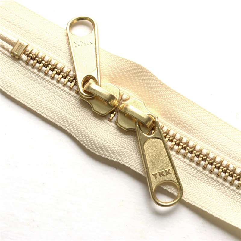 日本紐釦貿易 Y.K.K 両開金属ファスナー40㎝ ゴールド 生成 5本 5RGM40-801 (ご注文単位1束)【直送品】