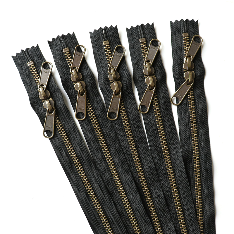 日本紐釦貿易 Y.K.K 両開金属ファスナー40㎝ AG 黒 5本 5RGMKB40-580 （ご注文単位1束）【直送品】