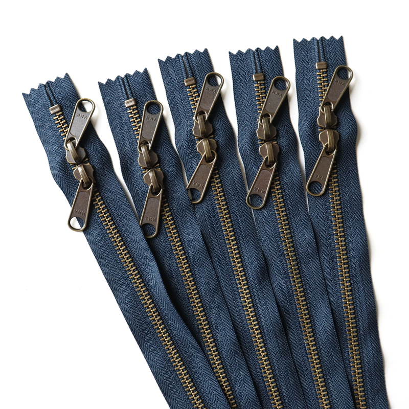 日本紐釦貿易 Y.K.K 両開金属ファスナー40㎝ AG 紺 5本 5RGMKB40-560 （ご注文単位1束）【直送品】