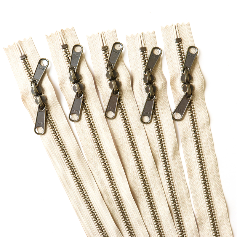 日本紐釦貿易 Y.K.K 両開金属ファスナー40㎝ AG ベージュ 5本 5RGMKB40-572 （ご注文単位1束）【直送品】