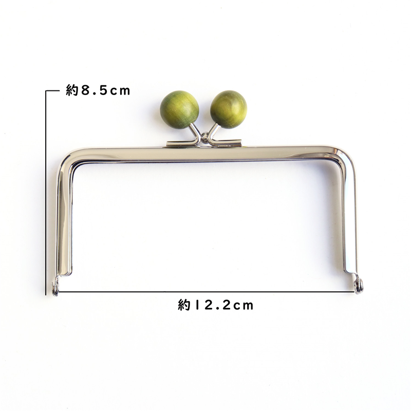 日本紐釦貿易 からふる木玉口金 角型 ライトグリーン TYK2S-LG (ご注文単位1個)【直送品】