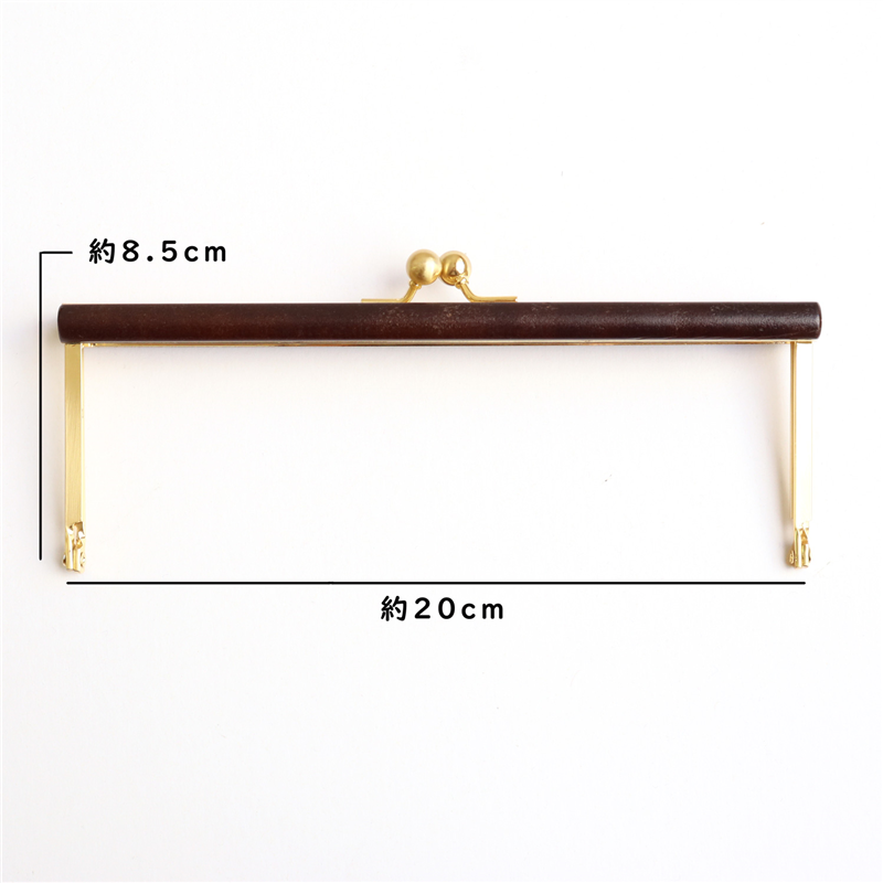 日本紐釦貿易 ウッドバー付き浮足口金 大 チョコ TYK5-C (ご注文単位1本)【直送品】